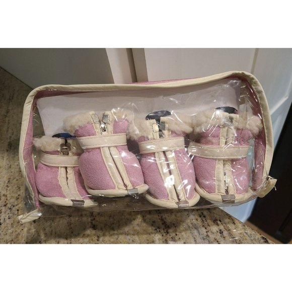 Fashion PET Dog Dog Shearling Boots Faux Suede Fleece Lining